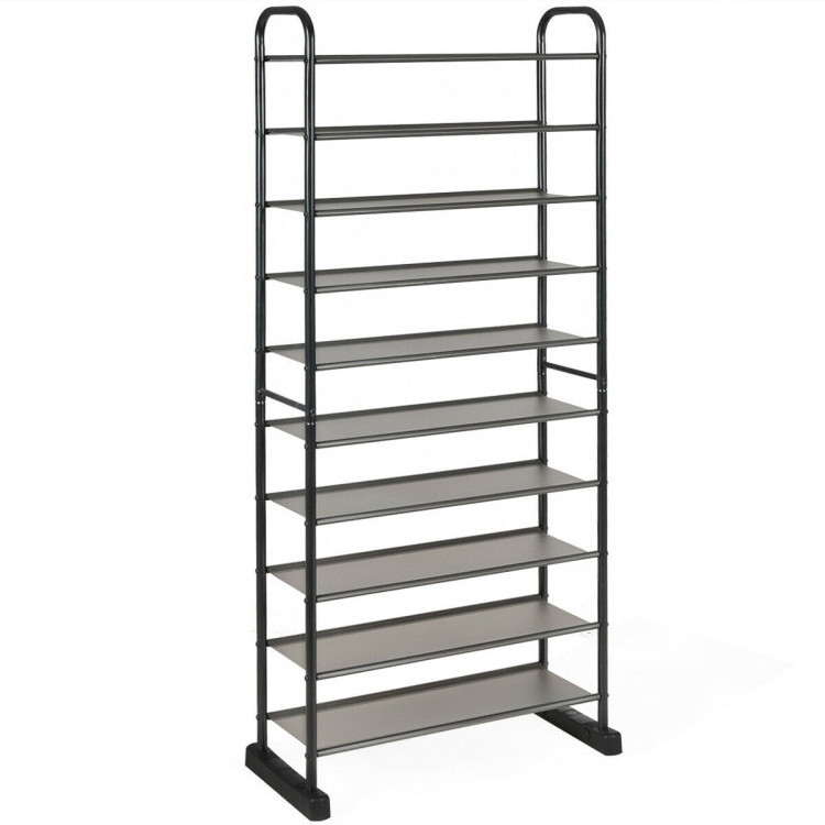 Free Standing Metal Frame Shoe Rack Ample Storage Spaces Multi-functional Use Compact Furniture Sturdy Durable Adjustable