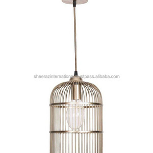 Lantern Pendant Light Fixture Rustic Hallway Chandelier Lighting with Adjustable Cord Rectangle Metal Cage Hanging Lights