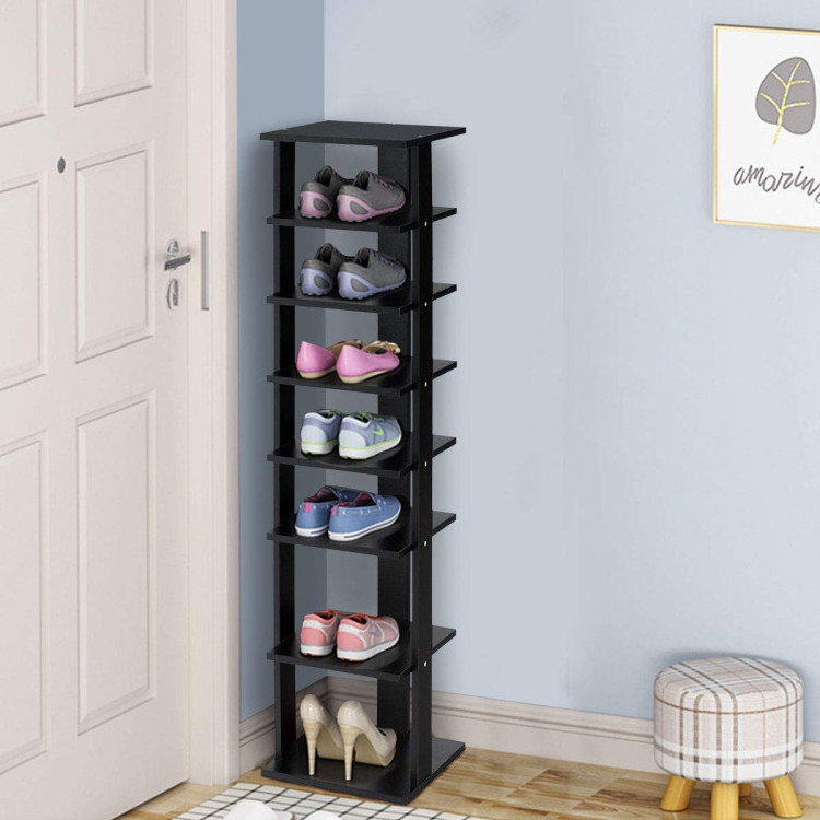 Vertical Wooden Space Saving Shoe Rack for Front Door Ample Storage Spaces Multi-functional Use Sturdy Durable  Adjustable