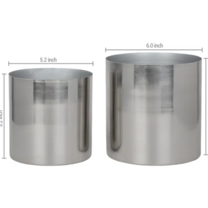 American Plants Cups Stainless Steel Planters Set Of Two Garden Supplies Indoor and Outdoor metal Planters Hot Sale Custom Pots