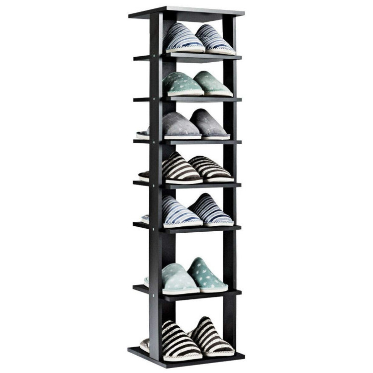 Vertical Wooden Space Saving Shoe Rack for Front Door Ample Storage Spaces Multi-functional Use Sturdy Durable  Adjustable