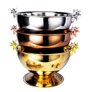 ice bucket wine bucket for drinks Custom Large Ice Bowl Luxury Stainless Steel Bar Champagne Beer rose gold Wine Cooler