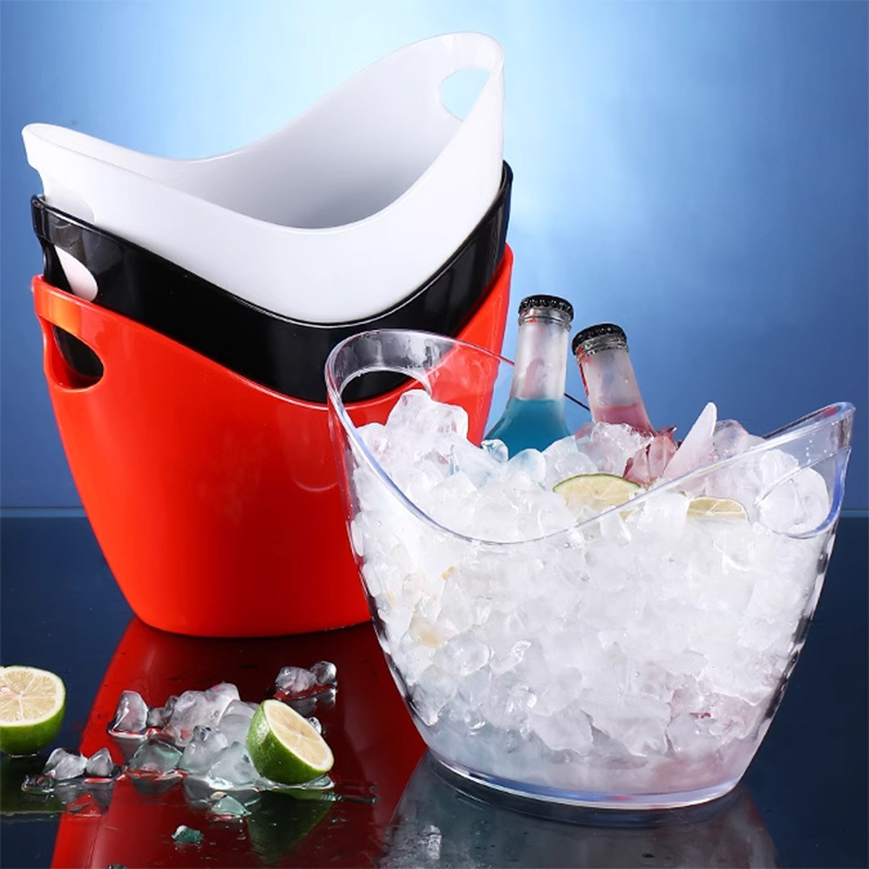 8L 8LNew design inflatable beer Oval Plastic Shoe-shaped gold ingot ice bucket