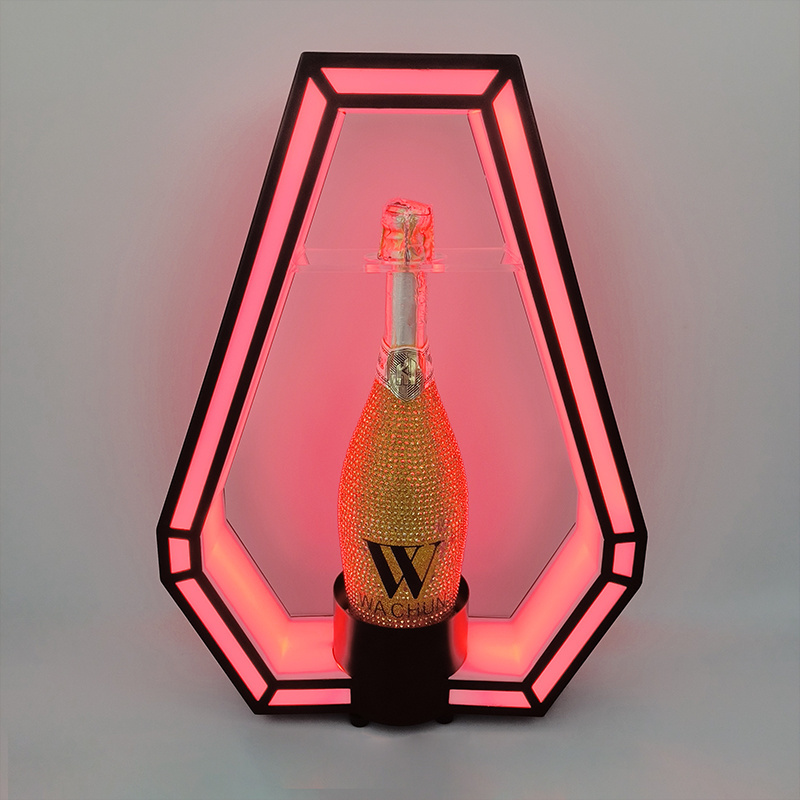 Metal Led Luminous Wine Holder Base Professional Customized Bottle Glorifiers Led Wine Display Rack For Night Club