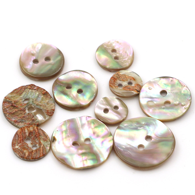 Wholesale 2 holes round  Abalone shell buttons Custom Manufacture for clothing