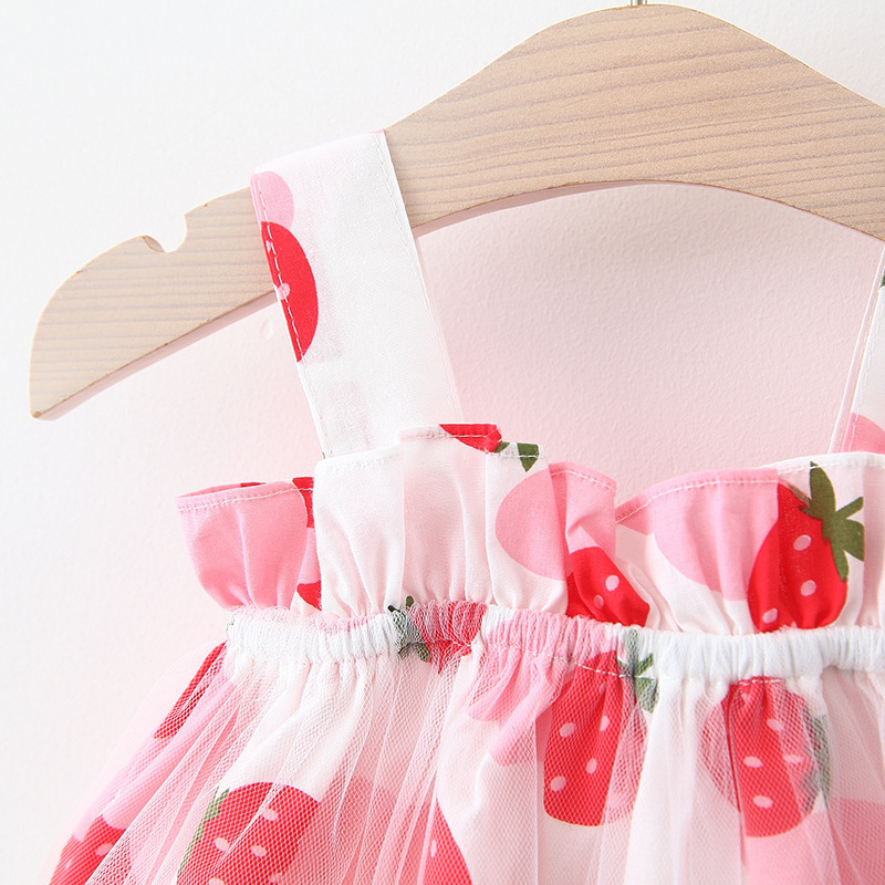 2023 Summer Baby Girls Beach Princess Cute Bow Flowers Sleeveless Cotton Toddler Dresses+Sunhat Newborn Dress