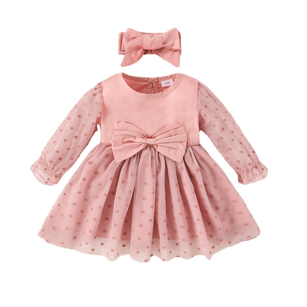 2022 New Summer Cute Fashion unique Infant Kids Dresses Tulle Lace Pink Polka Dot Princess Baby Girls Dress