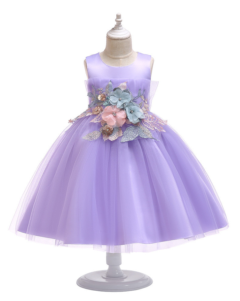 2018  8 years old children new style kids birthday party tutu flower girl dress