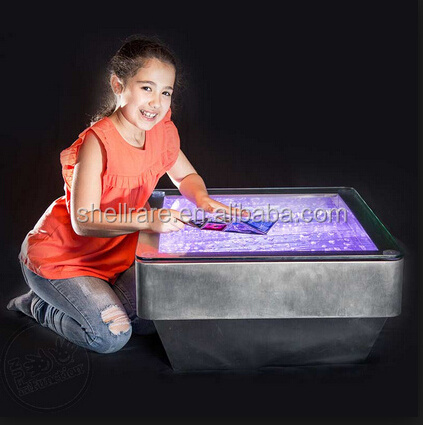 China water bubble coffee table in acrylic and stainless steel with led light