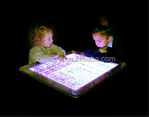 China water bubble coffee table in acrylic and stainless steel with led light