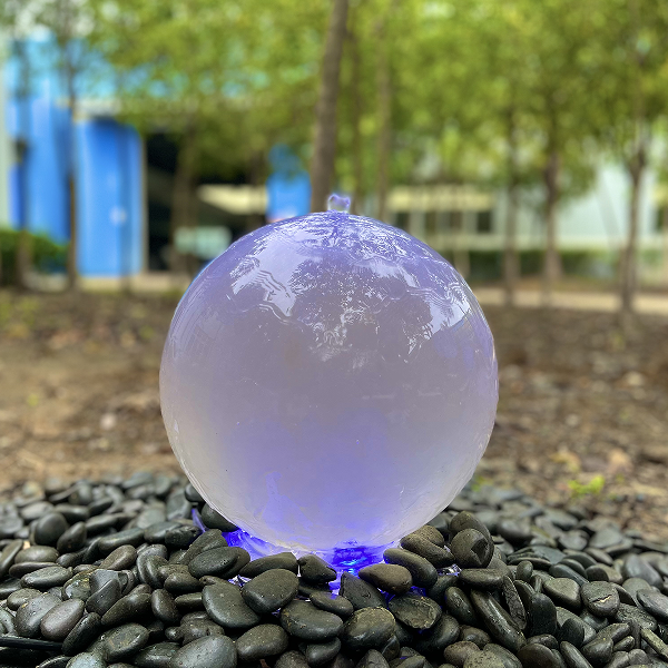 New Outdoor Glass Sphere acrylic Ball Water Fountain for garden RGB light ball water fountain