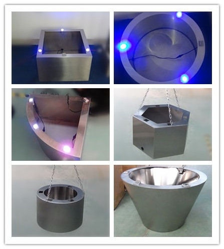 led square flower pot , stainless steel waterproof flower planter