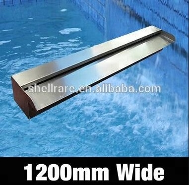 L120cm wall hanging mounted swimming pool garden backyard water feature stainless steel waterfall nozzle