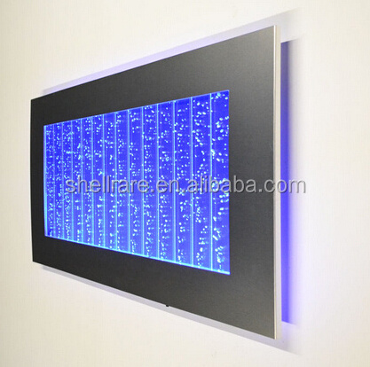 wall hanging mounted bubble water wall panel with changeable led light room divider