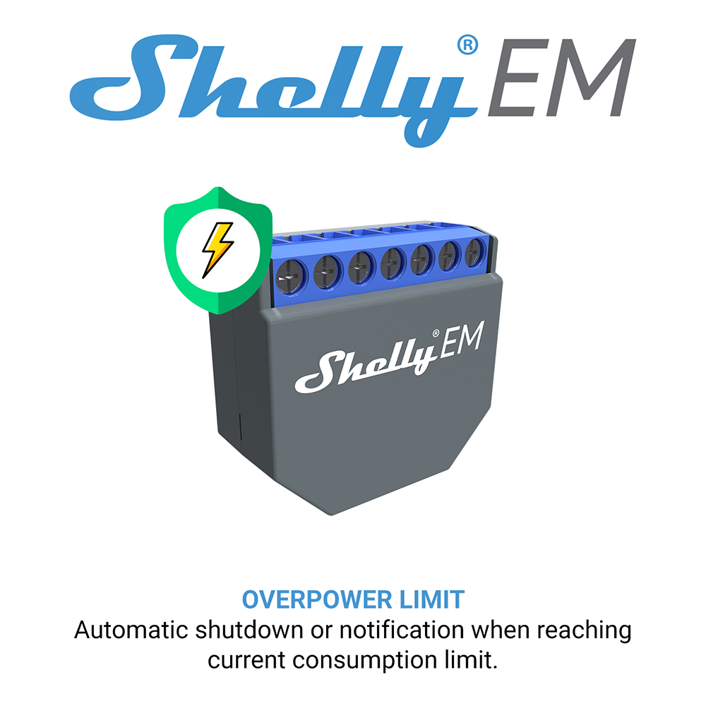 Shelly EM High Power Switch Control 2A Smart Wall Switch Mini Design Smart Relay Switch