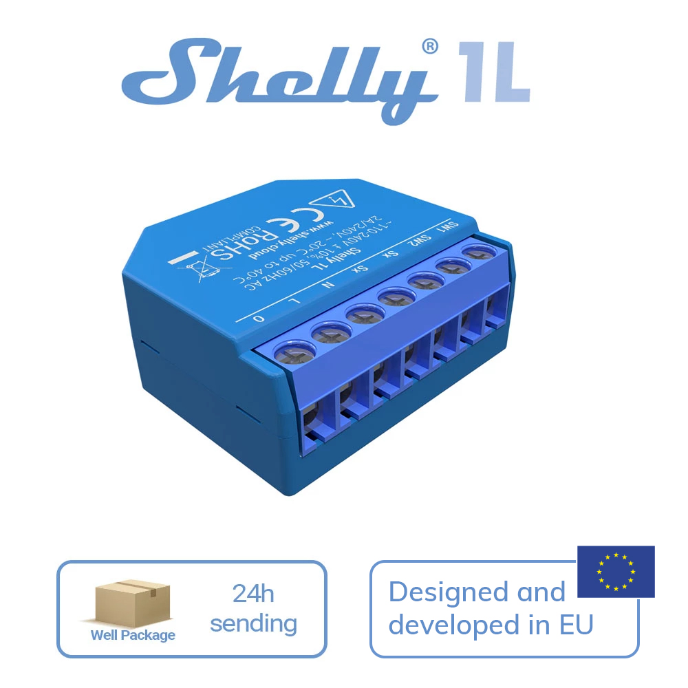 Shelly 1L Power Metering Smart Wall Switch 4.1A No Neutral Wire Control Smart Wifi Switch