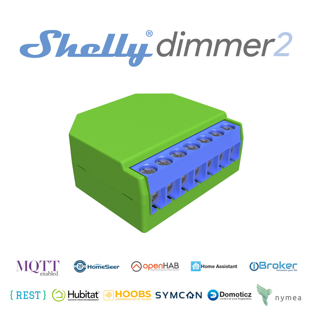 Shelly Dimmer 2 Automated System Switch Control Wifi 2.4 GHz Dimming With No Neutral Line Smart Relay Switch