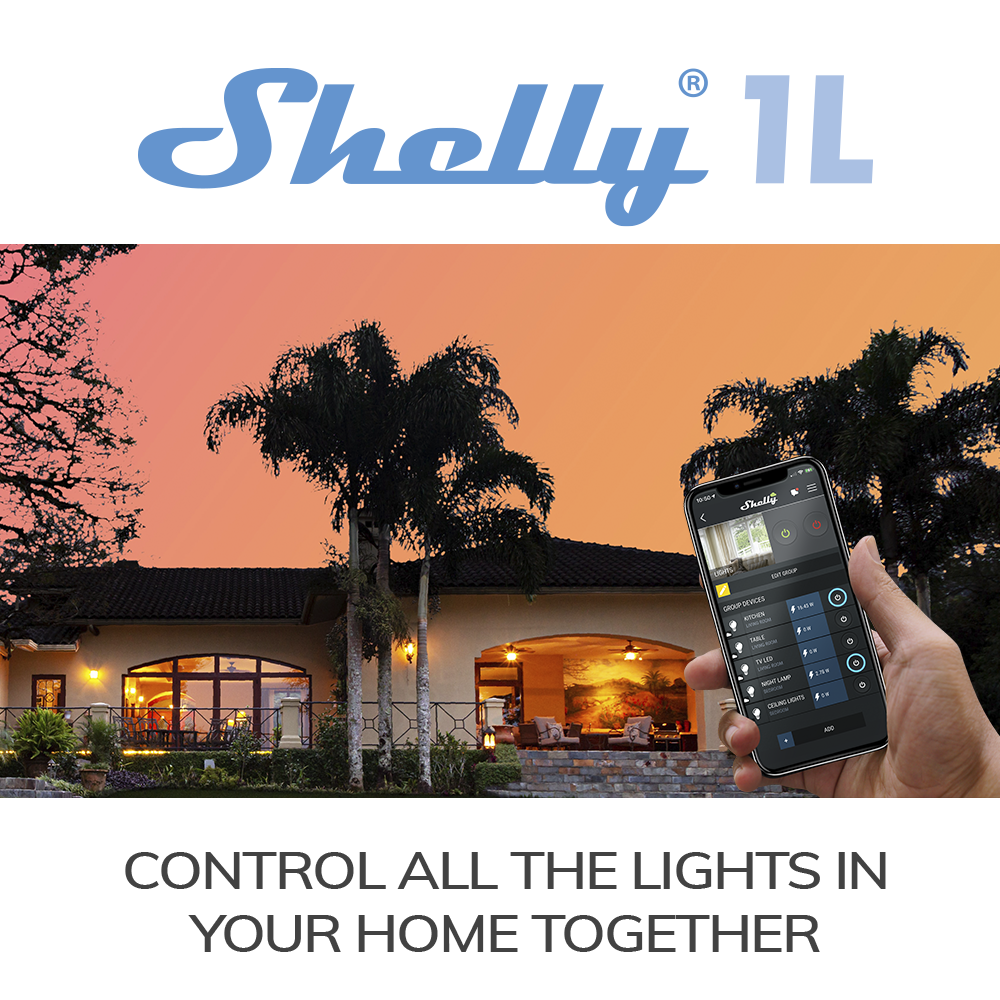 Shelly 1L Power Metering Smart Wall Switch 4.1A No Neutral Wire Control Smart Wifi Switch