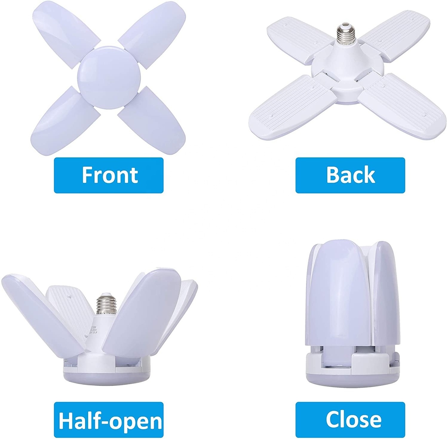 High Quality 60W Deformanle Led Fan Bulb E27 Adjustable light Foldable Fan Blade Led bulb Light