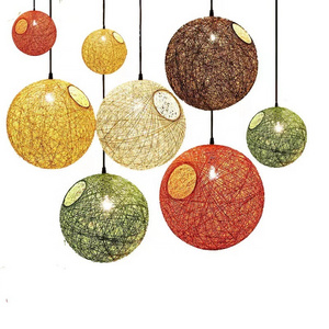 Rattan Globe Ball Style Ceiling Pendant Light restaurant decoration light