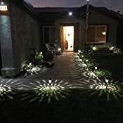 solar outdoor garden light pathway stake glass stainless steel led waterproof patio yard light