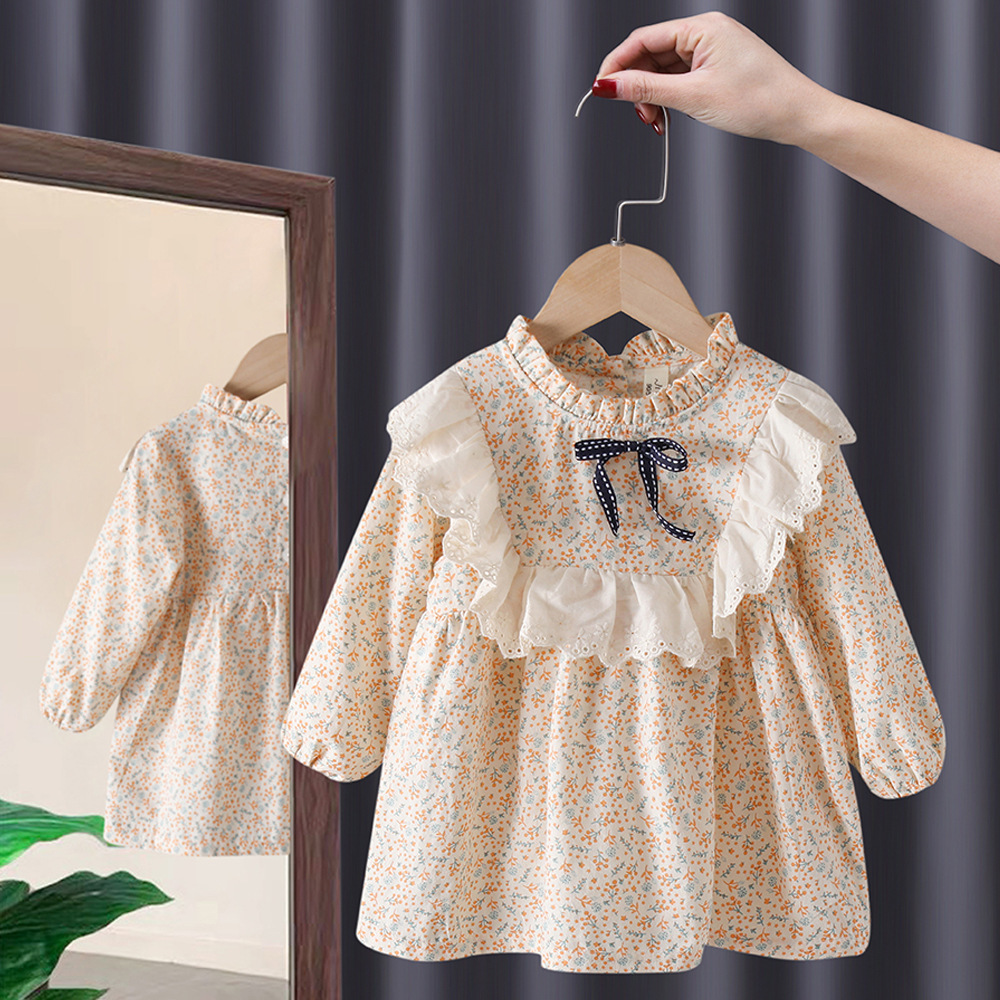 Children's clothing girls baby dress spring and autumn children's little girl floral princess dress spring Korean skirt