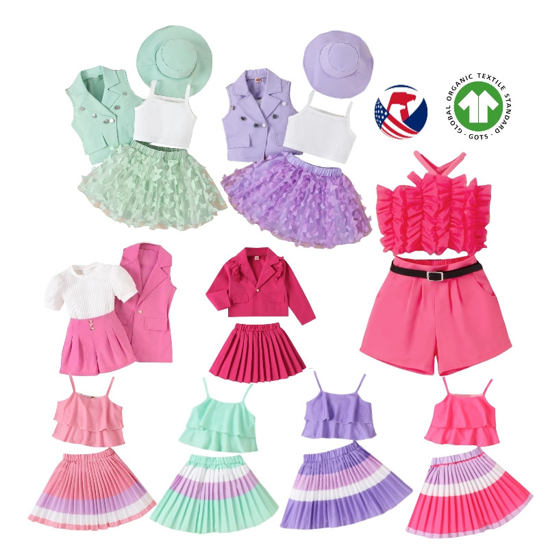 Girls Fashion Style Top Hollow Skirt 2 Piece Baby Clothes Girls Clothing Sets