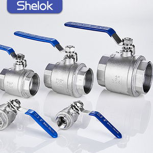 Shelok  304 316L SS BSP NPT pull handle 2pc female thread stainless steel ball valve for water