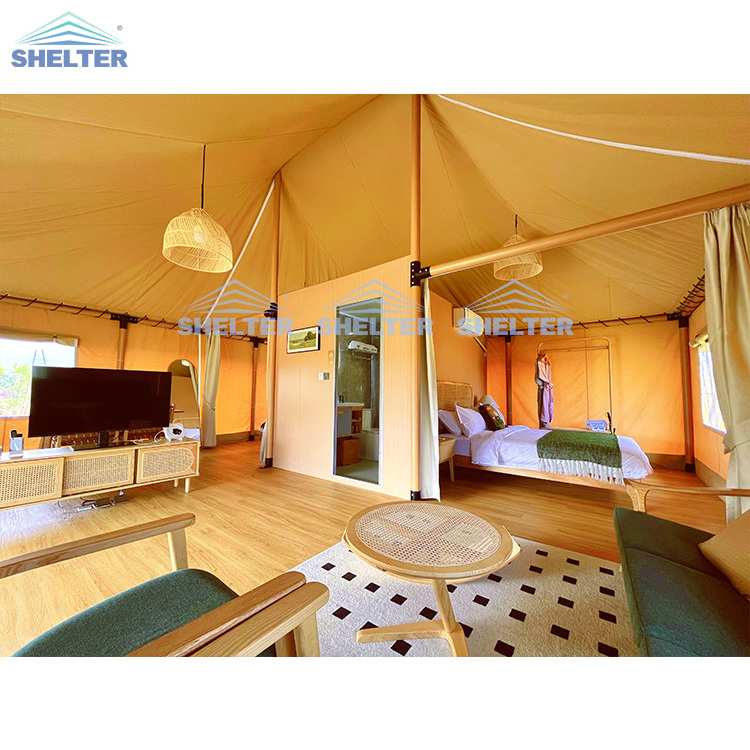 Outdoor Luxury Glamping Star Safari Tents 2 Bedroom Resort African Safari Dome Tent