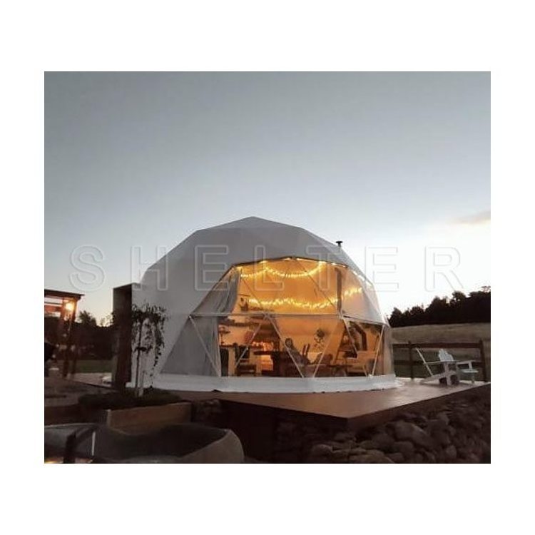 Outdoor Eco Big Luxury Igloo Tent Transparent Clear Geodesic Four Season Hotel Tents with Stove Jack Glamping Dome House