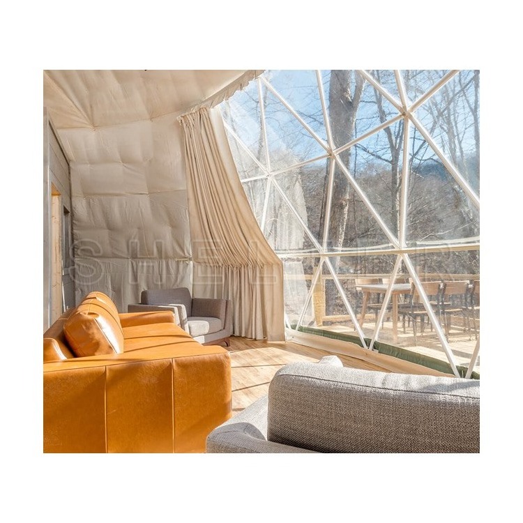 prefab Igloo House Geodesic Glass Outdoor Hotel Resort Garden Luxury Large Pvc Igloo Half Hotel Camping glamping Dome Tent