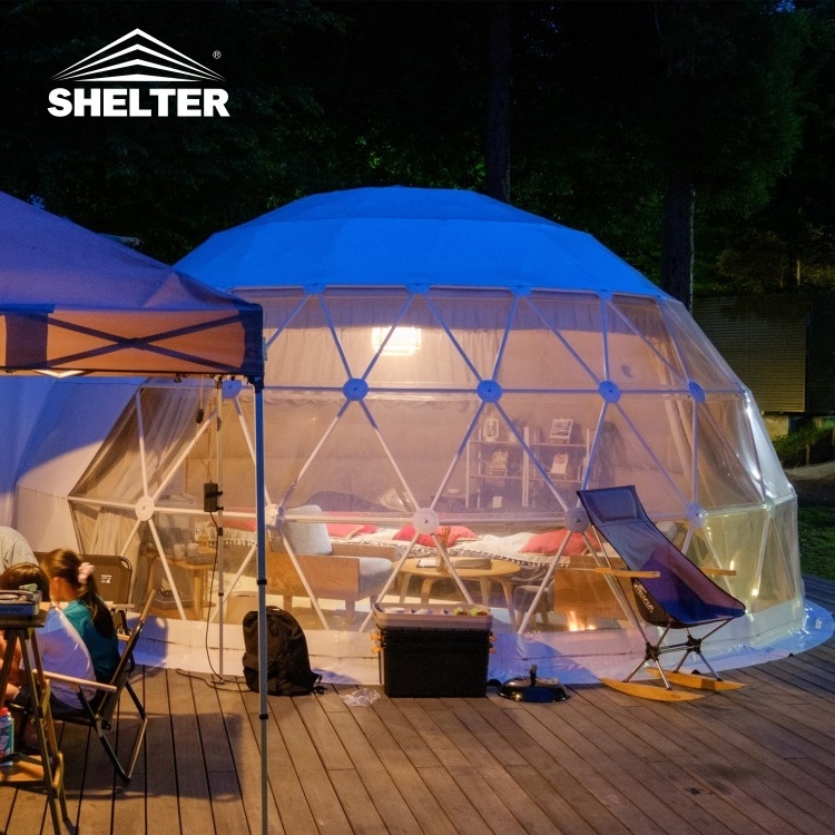 domos para glamping Outdoor Forest pvc prefab igloo Glamping Luxury Hotel Tent geodesic Camping Dome Houses for Sale