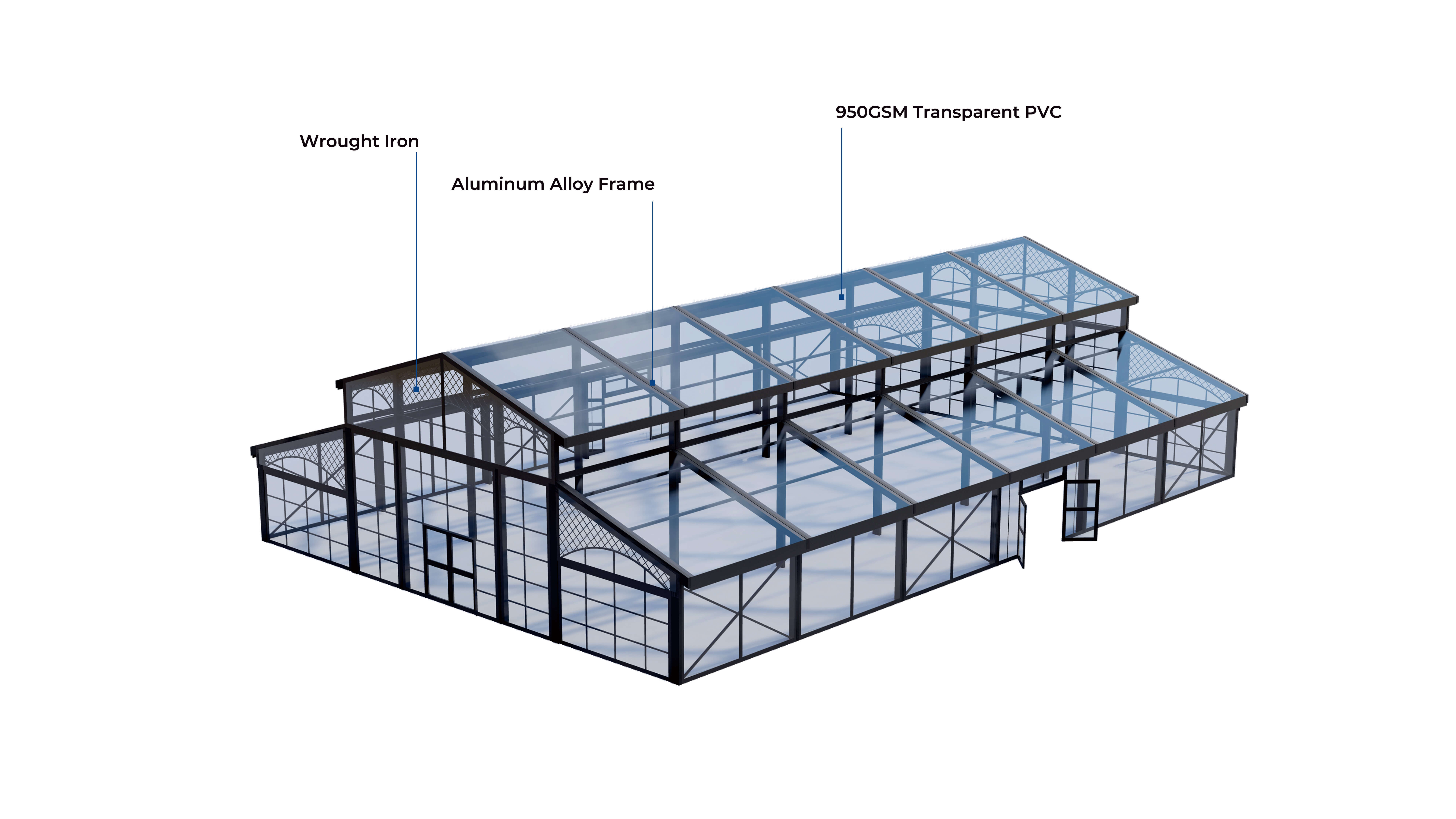 Larger White PVC Tent for Events 40x80 20x20 40x60 Aluminum Frame Marquees Church Reception Warehouse Party Exhibition Tents