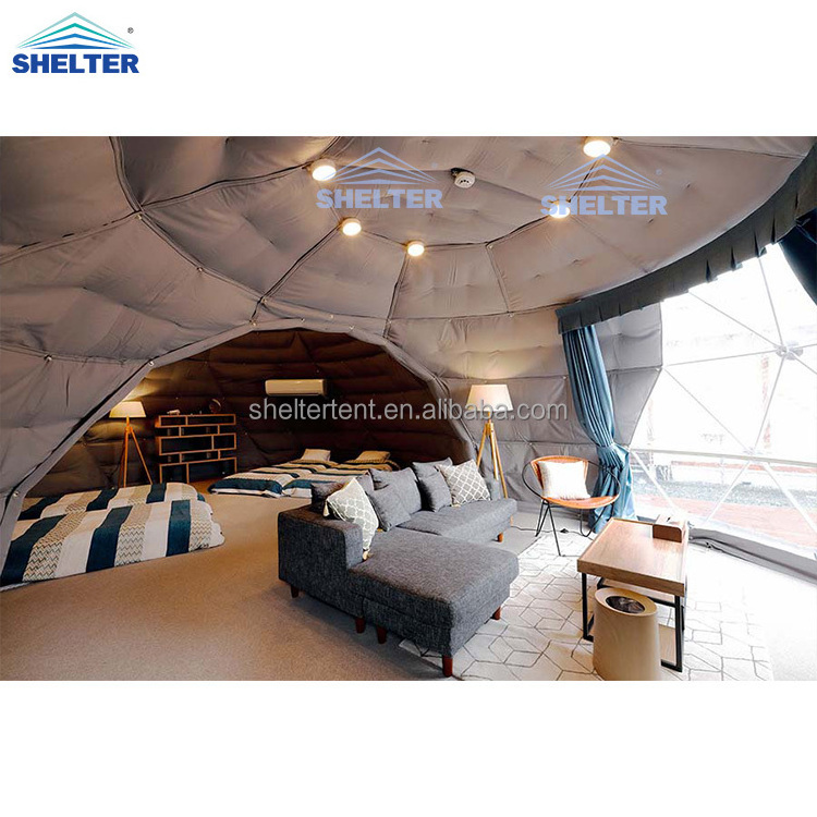 Outdoor Luxury Prefab Half Ball Style Geodesic Glamping Dome Tent Hotel House Desert Tent for Camping/Campsite