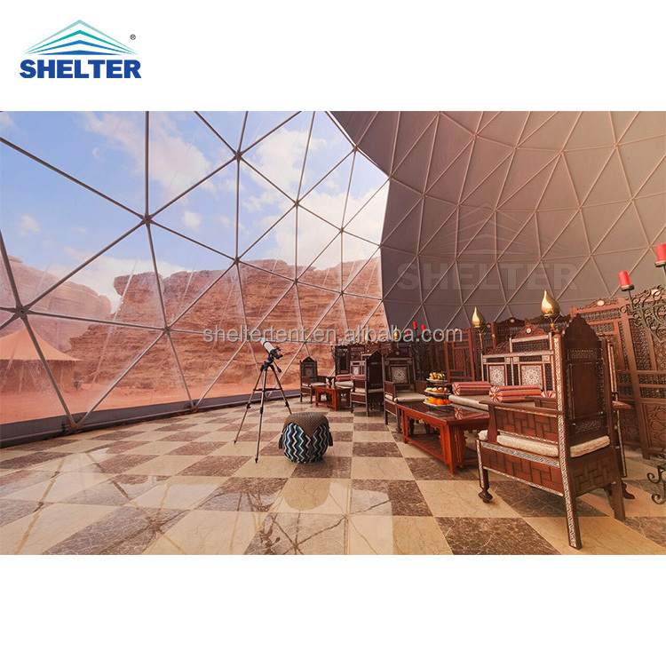 Outdoor Luxury Prefab Half Ball Style Geodesic Glamping Dome Tent Hotel House Desert Tent for Camping/Campsite