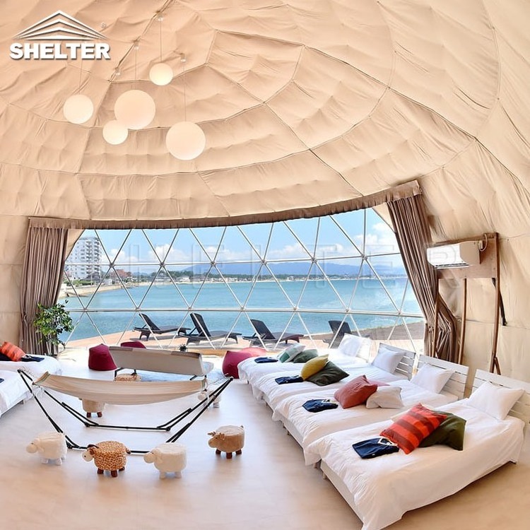 Factory luxury glamping dome hotel house prefabricated monolithic dome house geodesic dome modular home