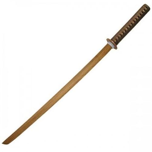 Shemax Wooden Martial Arts Bokken Red Oak Roped Training Forms Sword Practice Weapons