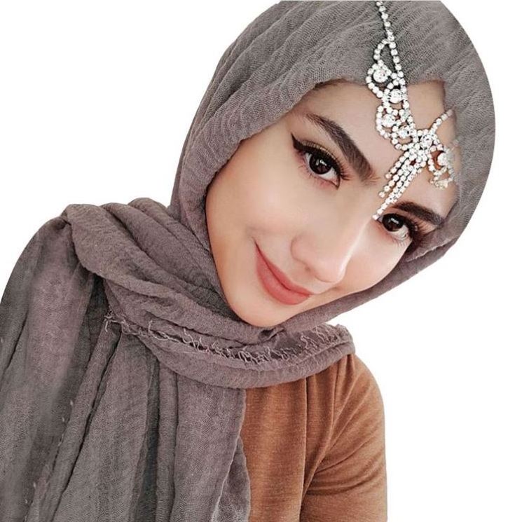 soft arab hot sexy scarf Pleated readymade cotton voile hijab veil