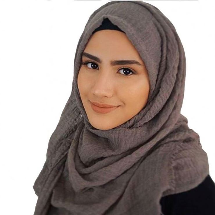 soft arab hot sexy scarf Pleated readymade cotton voile hijab veil