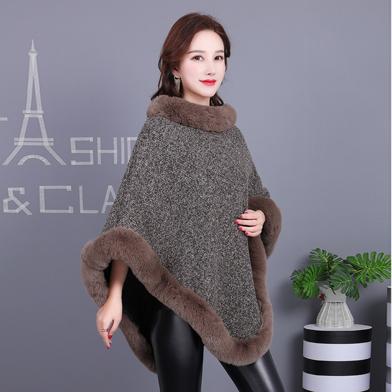 Thickened Scarf Plaid Pashmina Shawl Cloak Warm Fur Collar Wrap Cape Shawl With Sleeves Winter Designers Shawl Famous Brand