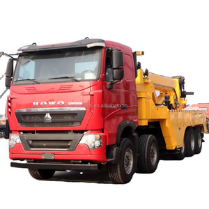 Factory Good Price SINOTRUK HOWO 8x4 10x4 30Ton 50Ton 60Ton Truck Trailer Cleaning Vehicle 360 Rotating Wrecker Truck