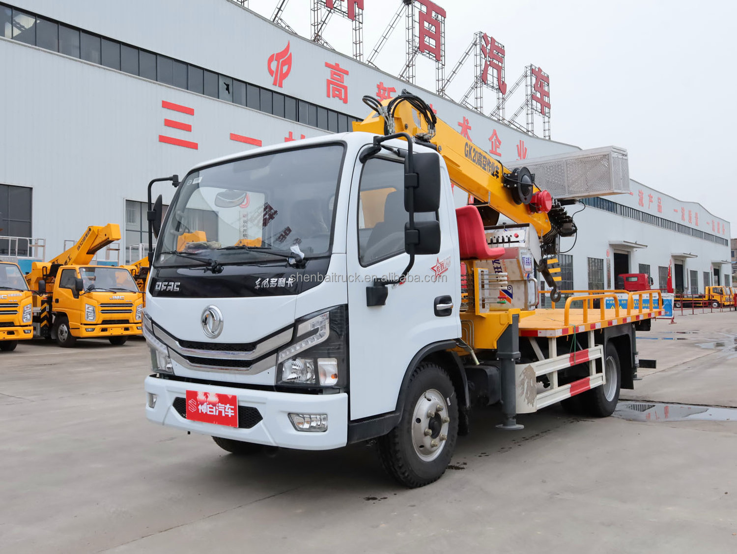 Dongfeng 4x2 Truck Mounted Crane Shenbai 5Ton Stiff Boom Crane with 20M Aerial Work Platform Truck on sale