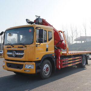 DONGFENG 4x2 5 Ton Rollback Truck with Hydraulic 5Ton 8Ton Knuckle Boom Crane Flatbed Tow Truck Wrecker