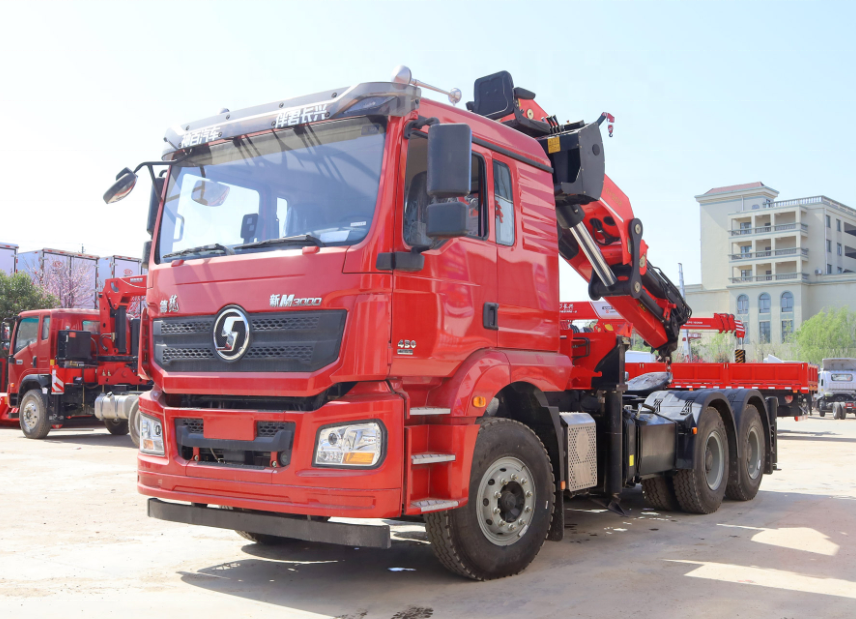 China New Shacman Tractor Head Truck With Crane Palfinger 20Ton 25Ton 30Ton Hydraulic Knuckle Boom Crane on sale