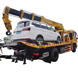 Dongfeng 4X2 Tow Truck with Crane Wreker  Towing Truck Rollback Wrecker Bed Crane Truck For Sale