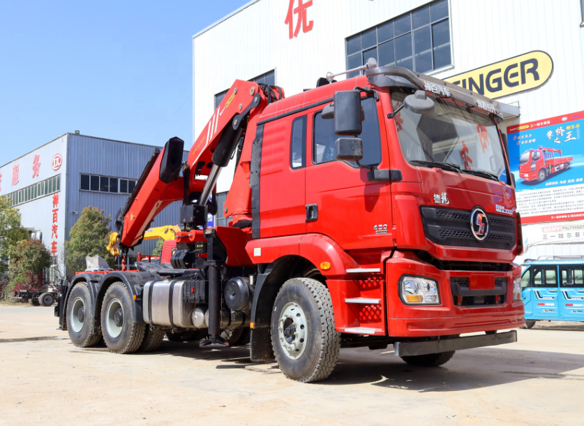 China New Shacman Tractor Head Truck With Crane Palfinger 20Ton 25Ton 30Ton Hydraulic Knuckle Boom Crane on sale