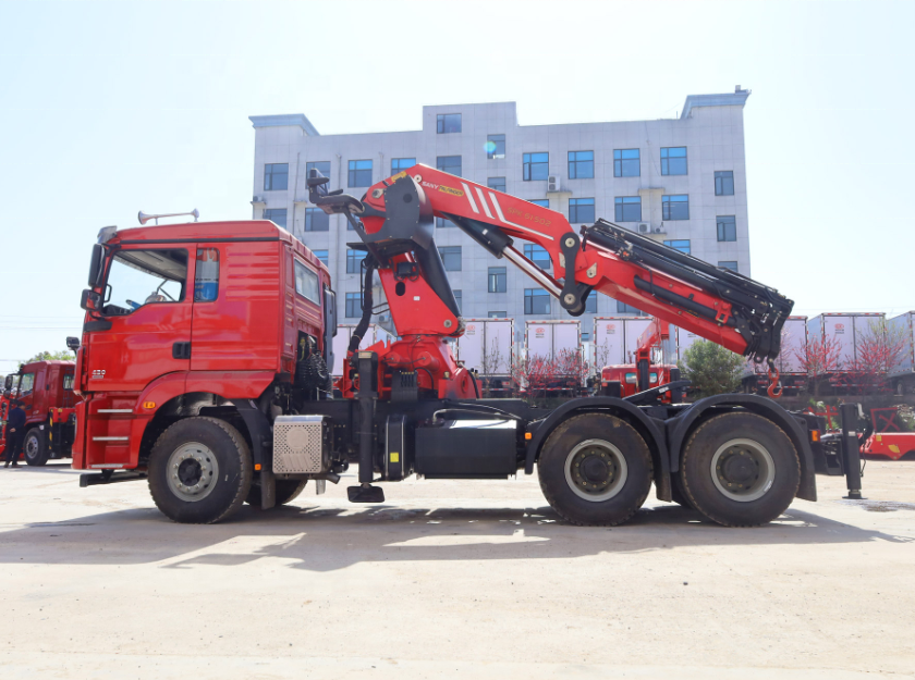 China New Shacman Tractor Head Truck With Crane Palfinger 20Ton 25Ton 30Ton Hydraulic Knuckle Boom Crane on sale