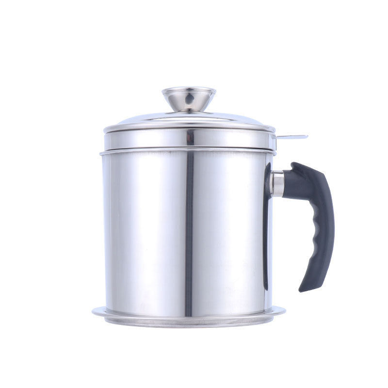 2.0L Kitchen Oil Storage Grease Keeper With Filter Kitchen Tool Stainless Steel Oil Strainer Pot with Brown Box