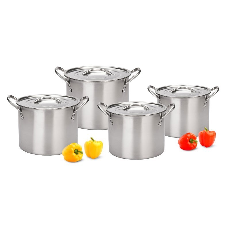 Metal Stock Pot for Mexican Market Tall Pot Set with Big Capacity Stainless Steel Cookware Set