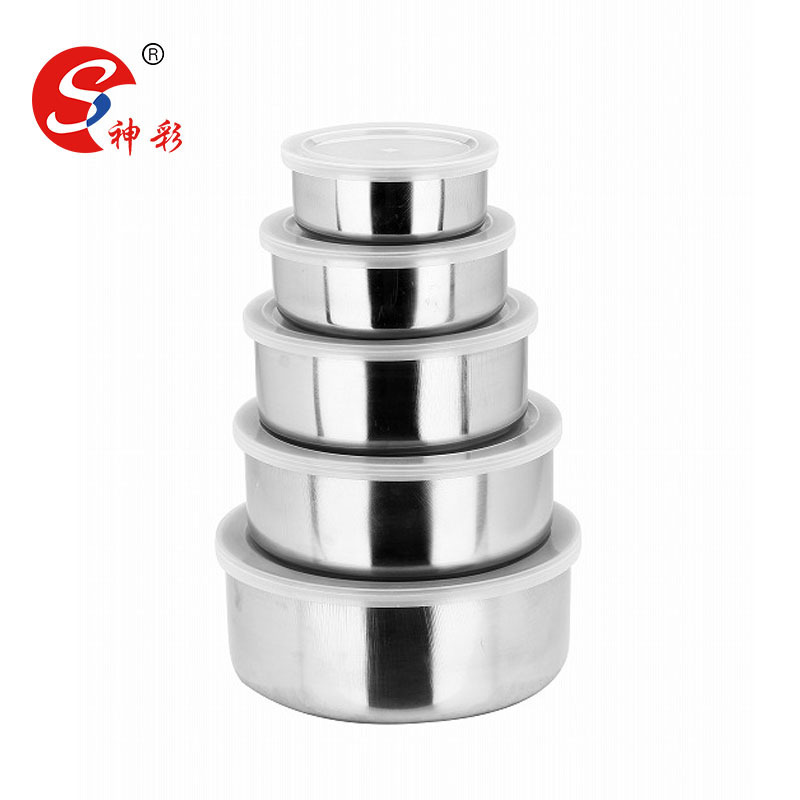 5PCS Fresh Mixing Bowl Set  Stainless Steel Food Container